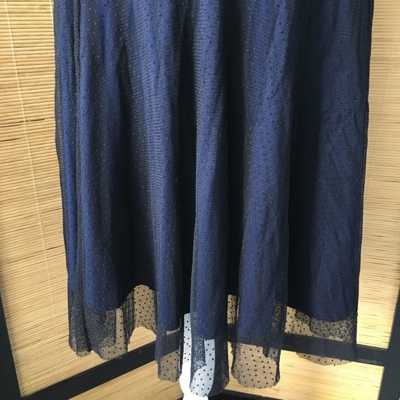 Black Tulle Navy Halter Dress - Picture 6 of 8